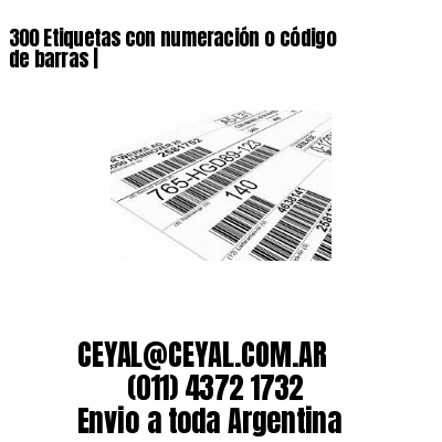 300 Etiquetas con numeración o código de barras |