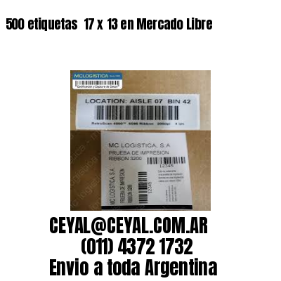 500 etiquetas  17 x 13 en Mercado Libre