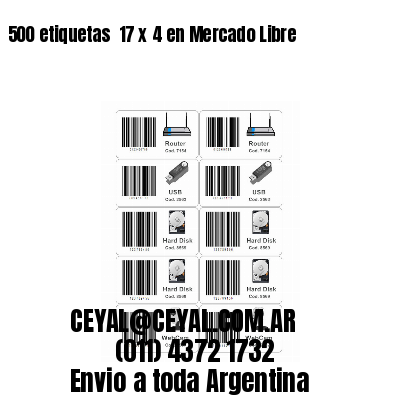 500 etiquetas  17 x 4 en Mercado Libre