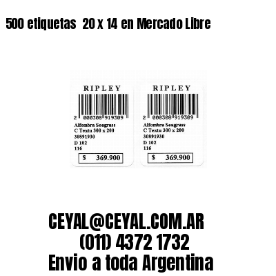 500 etiquetas  20 x 14 en Mercado Libre
