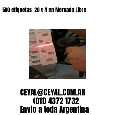 500 etiquetas  20 x 4 en Mercado Libre