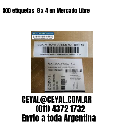 500 etiquetas  8 x 4 en Mercado Libre