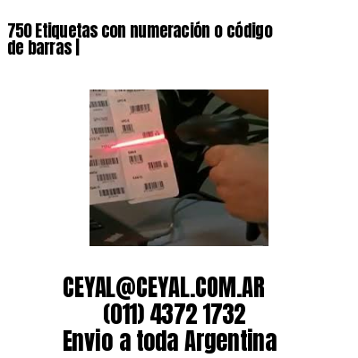 750 Etiquetas con numeración o código de barras |