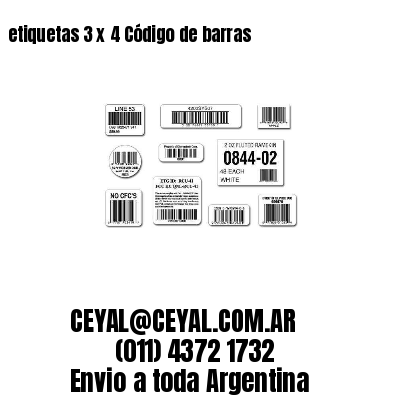 etiquetas 3 x 4 Código de barras