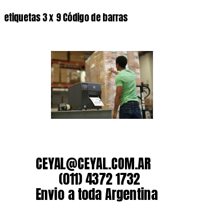 etiquetas 3 x 9 Código de barras