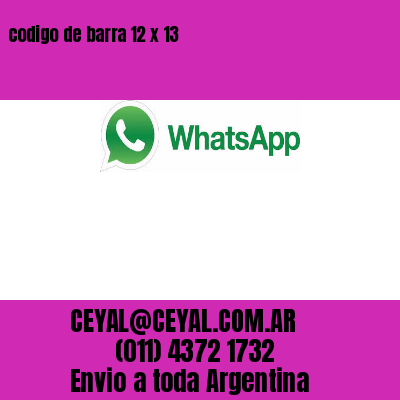 codigo de barra 12 x 13