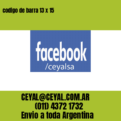 codigo de barra 13 x 15