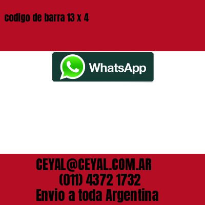 codigo de barra 13 x 4