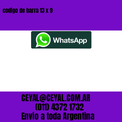 codigo de barra 13 x 9