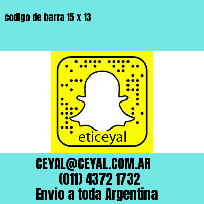 codigo de barra 15 x 13