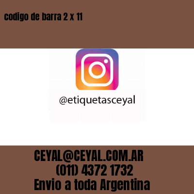 codigo de barra 2 x 11