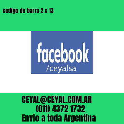 codigo de barra 2 x 13