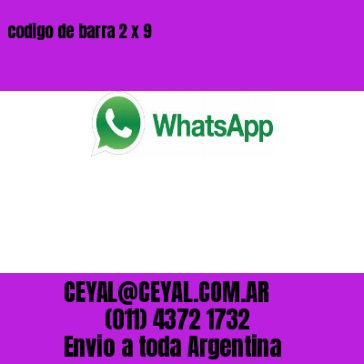 codigo de barra 2 x 9