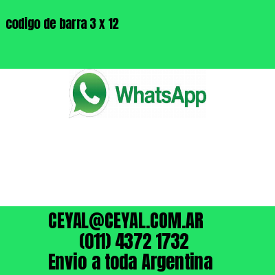 codigo de barra 3 x 12