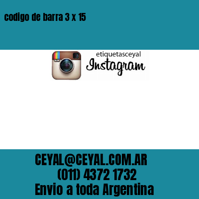 codigo de barra 3 x 15