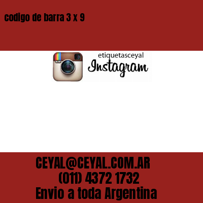 codigo de barra 3 x 9