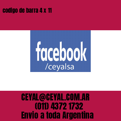 codigo de barra 4 x 11