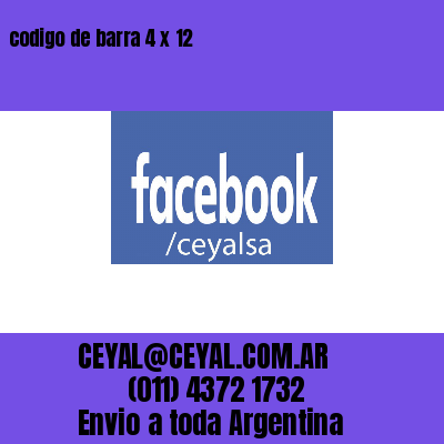codigo de barra 4 x 12