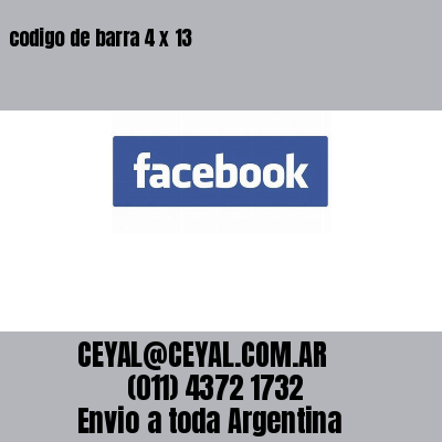 codigo de barra 4 x 13