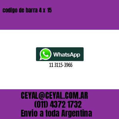 codigo de barra 4 x 15