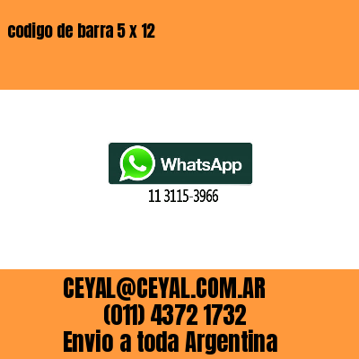 codigo de barra 5 x 12