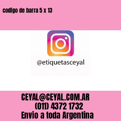 codigo de barra 5 x 13
