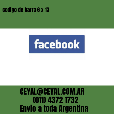 codigo de barra 6 x 13