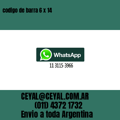 codigo de barra 6 x 14