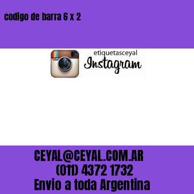 codigo de barra 6 x 2