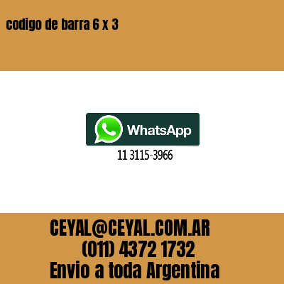 codigo de barra 6 x 3