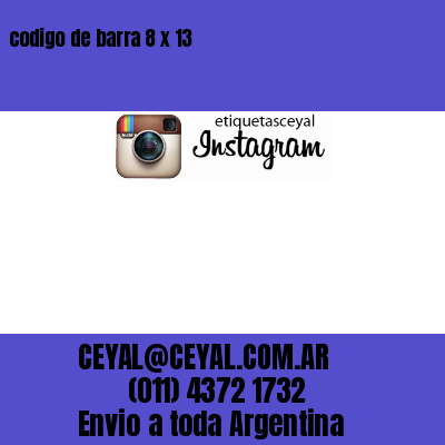 codigo de barra 8 x 13