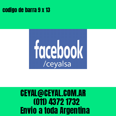 codigo de barra 9 x 13