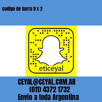 codigo de barra 9 x 2