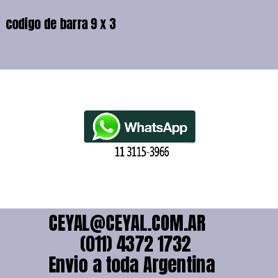 codigo de barra 9 x 3