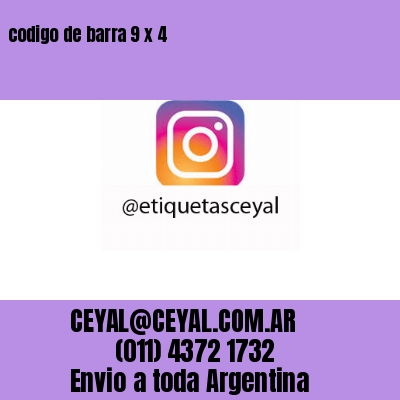 codigo de barra 9 x 4