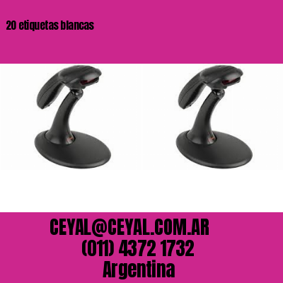 20 etiquetas blancas