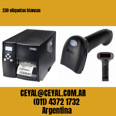 230 etiquetas blancas