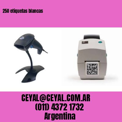 250 etiquetas blancas