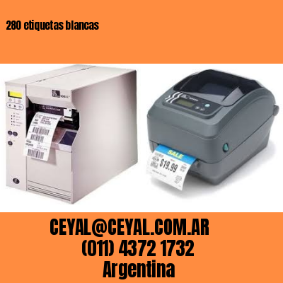 280 etiquetas blancas