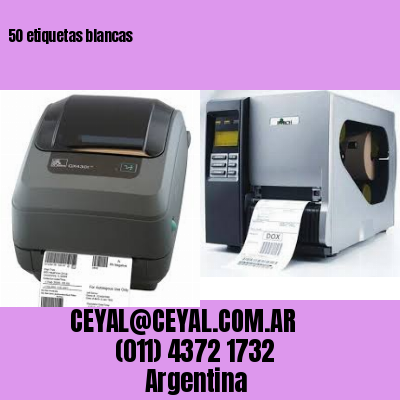 50 etiquetas blancas