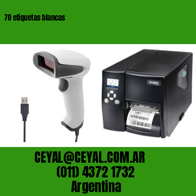 70 etiquetas blancas