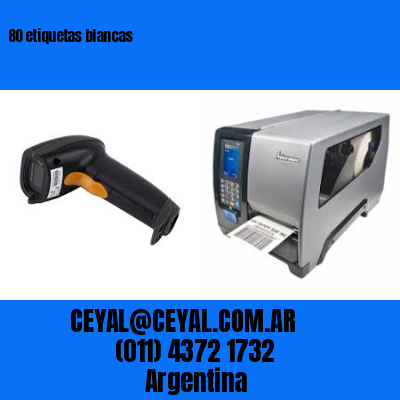80 etiquetas blancas