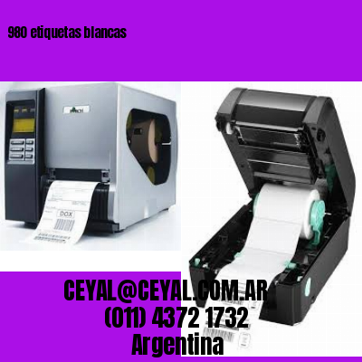 980 etiquetas blancas