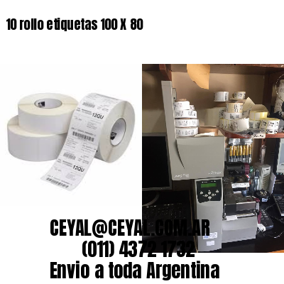 10 rollo etiquetas 100 X 80