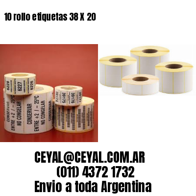 10 rollo etiquetas 38 X 20