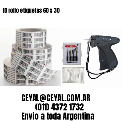 10 rollo etiquetas 60 x 30
