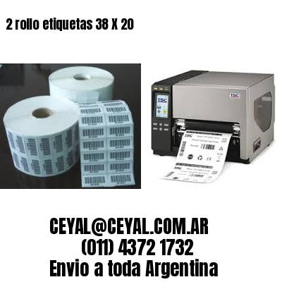2 rollo etiquetas 38 X 20