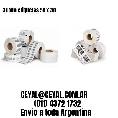 3 rollo etiquetas 50 x 30