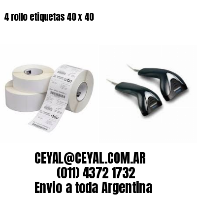 4 rollo etiquetas 40 x 40
