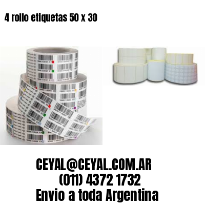 4 rollo etiquetas 50 x 30